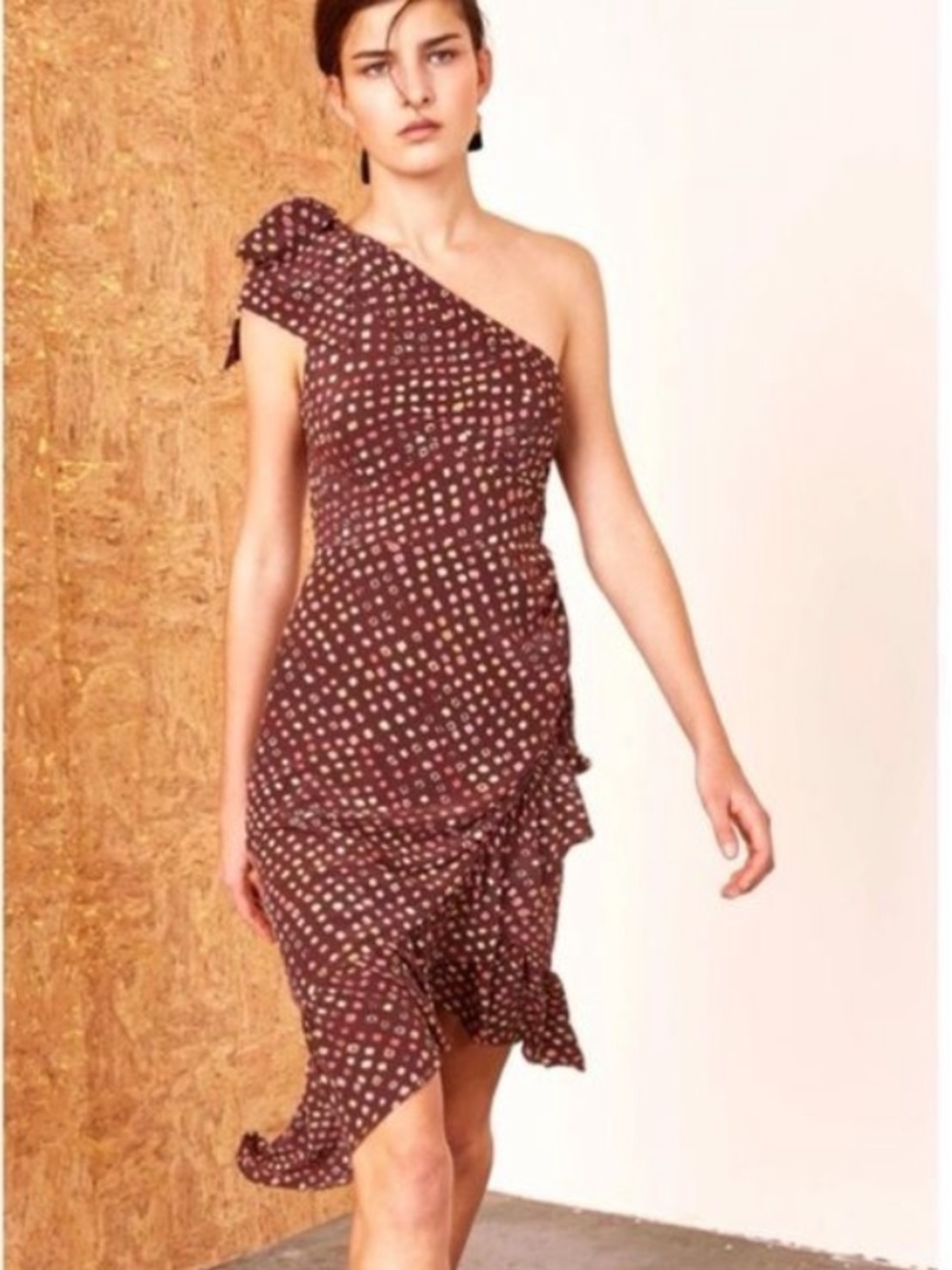 Ulla Johnson Imogen 100% silk one Shoulder Dress